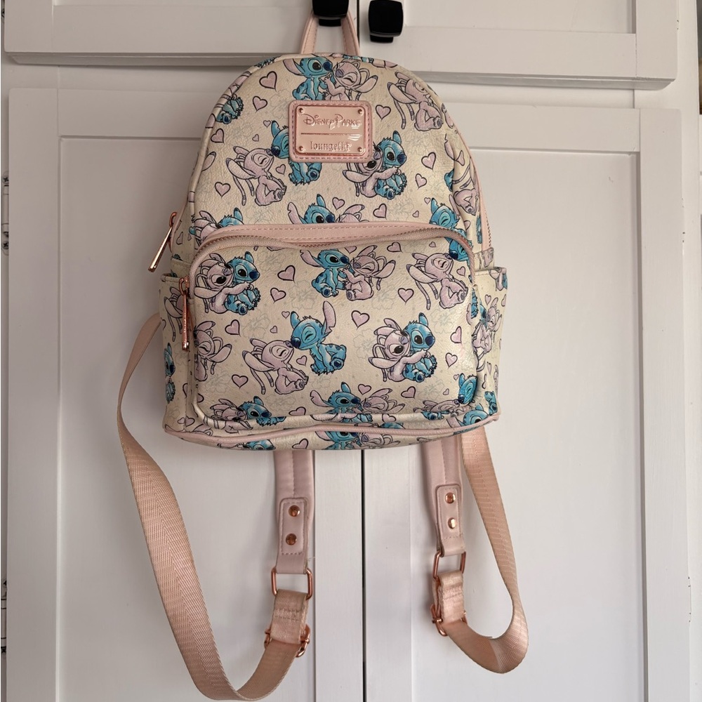 Loungefly Stitch, and Angel backpack.